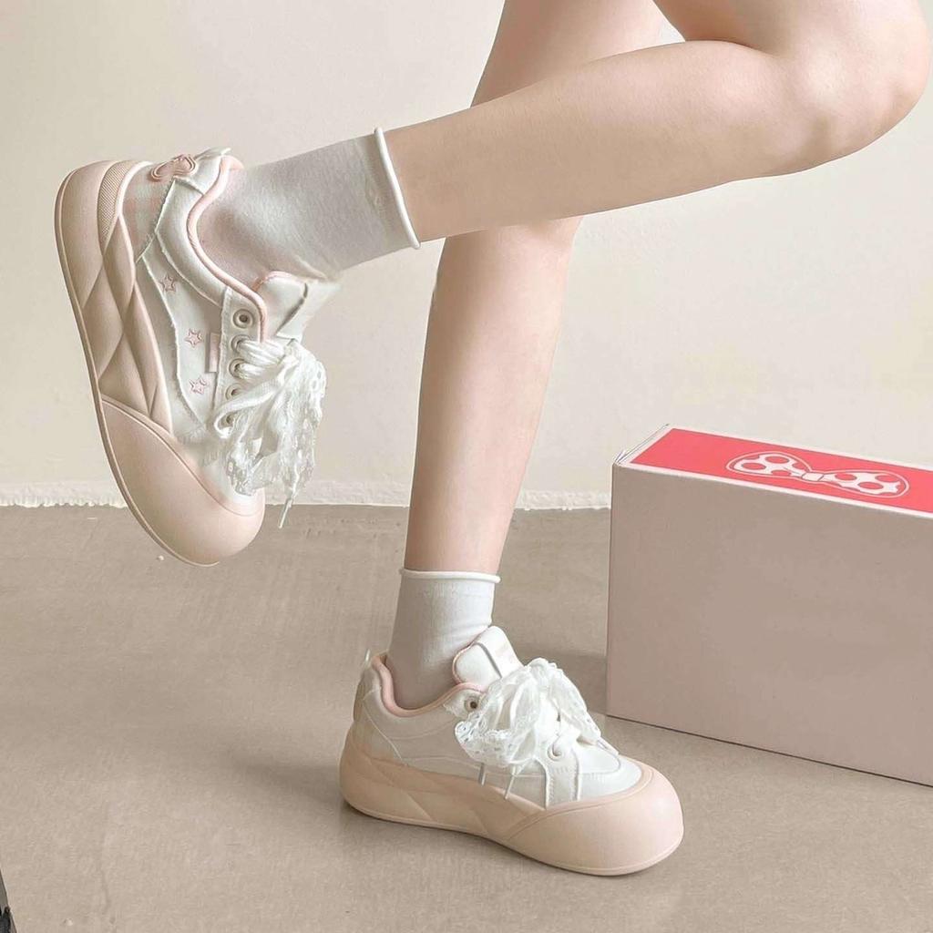 Breathable Women's Summer New Thick-soled Versatile Height-increasing Casual Bread Shoes Sports Board Shoes