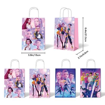 12Pcs Kpop Demon Hunters Theme Gift Bag Set Anime Children'S Birthday Party Biscuit Candy Packaging Bag Gift Storage Supplies