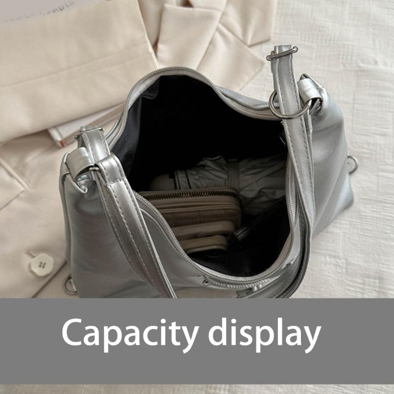 Women PU Leather Crossbody Bag Chain Shoulder Bag Casual Backpack Student School Bag Large Capacity Messenger Bag