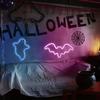 1pc Halloween Bat Ghost Neon Lamp Wall Decorative Night Lights USB Or Battery Powered For Home Bedroom Living Room Decoration