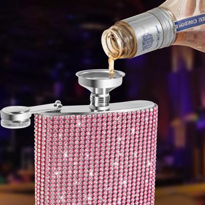 6oz Υψηλής Ποιότητας Λαμπερό Διαμάντι Μπουκάλι Ποτού Κρασιού Ουίσκι Ανοξείδωτες Φιάλες Τσέπης Ποτού Μπουκάλι Αλκοόλ Χοάνη Ταξιδιωτικό Κύπελλο Κρασιού