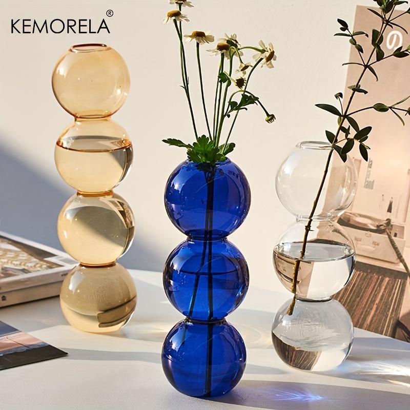 Contracted Living Room Glass Vase for Dining Room Flower Arrangement Dry Simulation Flower Decor Creative Christmas Gift