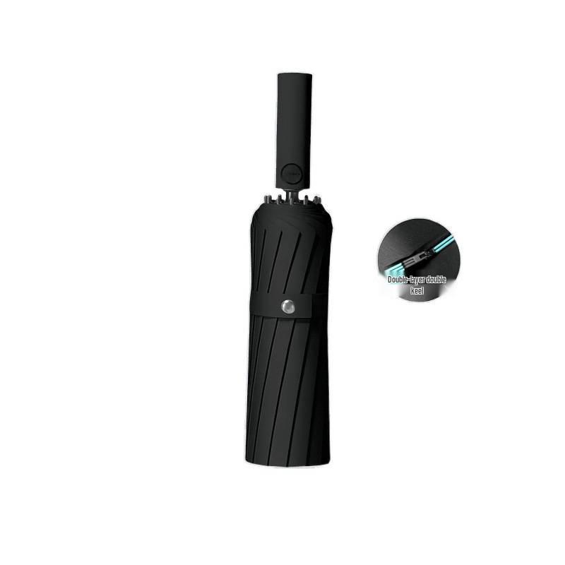 Bone Automatic Windproof Large Umbrella with UV Protection, Reversible for Sun and Rain.