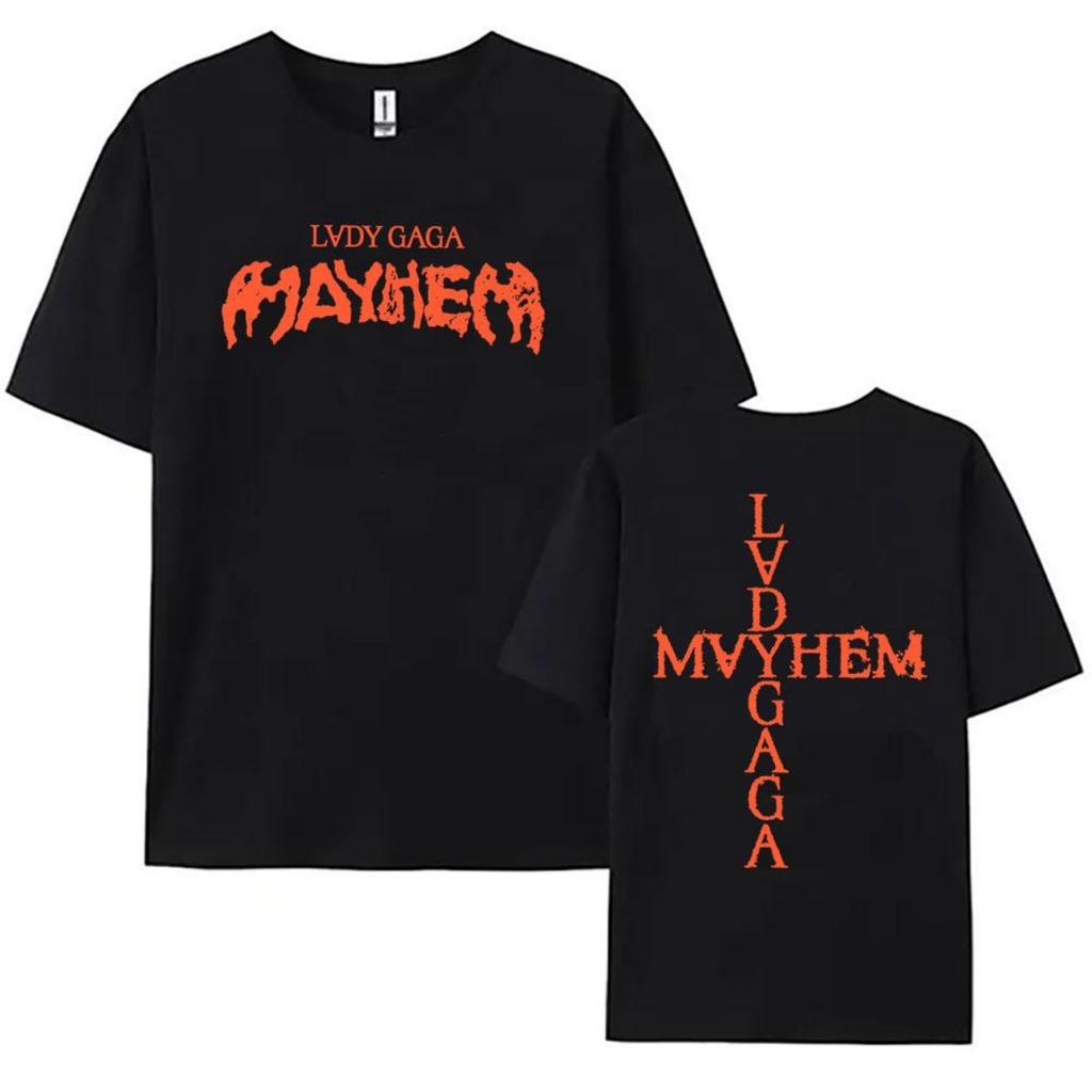 Lady Gaga Mayhem Album 2026 Magliette Nuova Moda Stampa Cantante T-shirt Cotone Morbido Manica Corta Maglietta Oversize Unisex Streetwear Tee