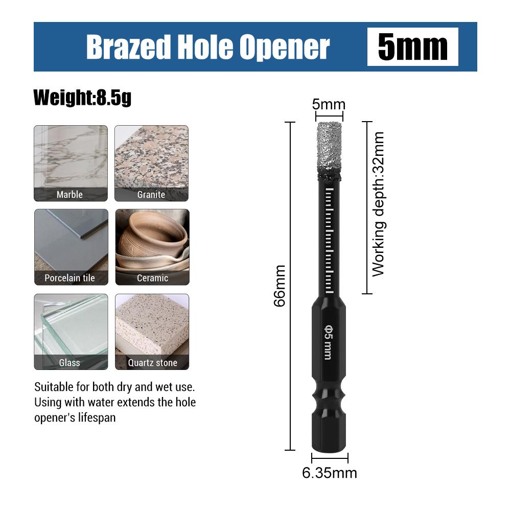 

Алмазные сверла 5-35 мм для керамической плитки, мрамора, гранита, стекла, быстрое и эффективное сухое смешивание, прочная технология пайки карбидом кремния