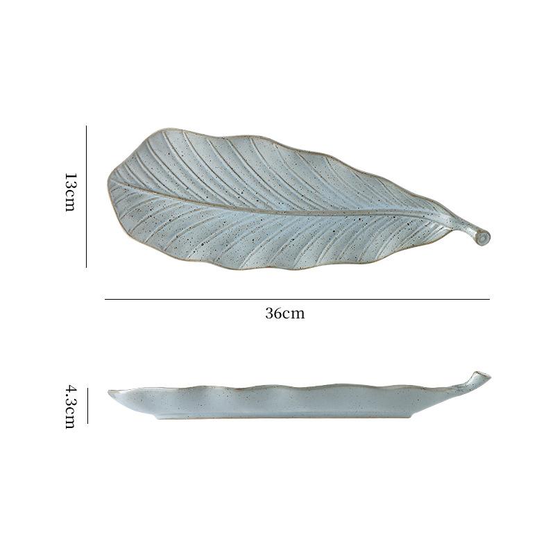 Retro Einfache Blatt Sushi-Platte Keramik Ofenwechsel Haus Restaurant Hotel Teller Fortgeschrittener Atmosphärischer Stil