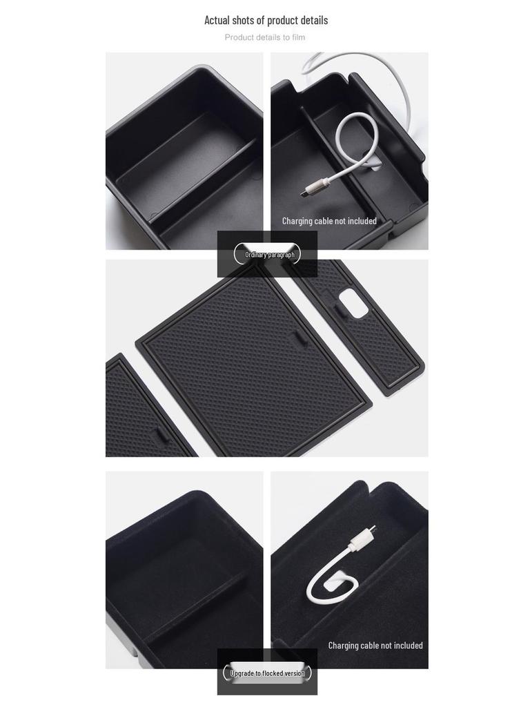 Xpeng P5 Armrest Box Organizer: Central Interior Flocking Storage Modification.
