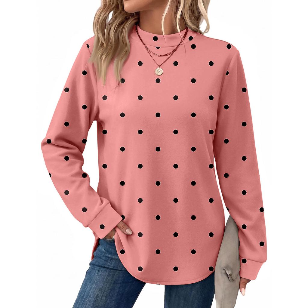 Damen Vintage Polka Dot Oberteil, Lässige Vielseitige Bluse für den Alltag