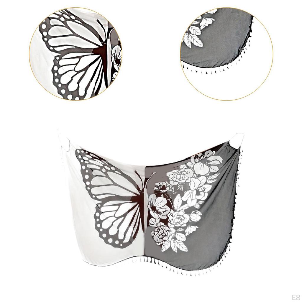 Bohemian Women Butterfly Swimsuit Cover up Beachwear for Trips Outings Summer