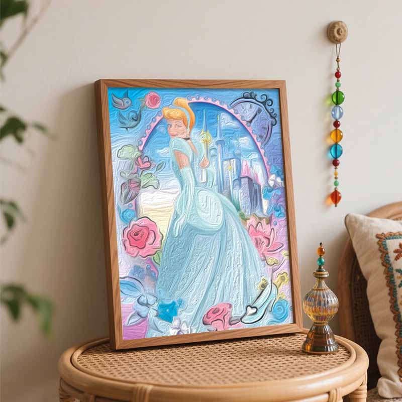 Disney Cinderella digital oil painting diy coloring handpainted filling home decoration gift, canvas wall art for bedroom decor painting