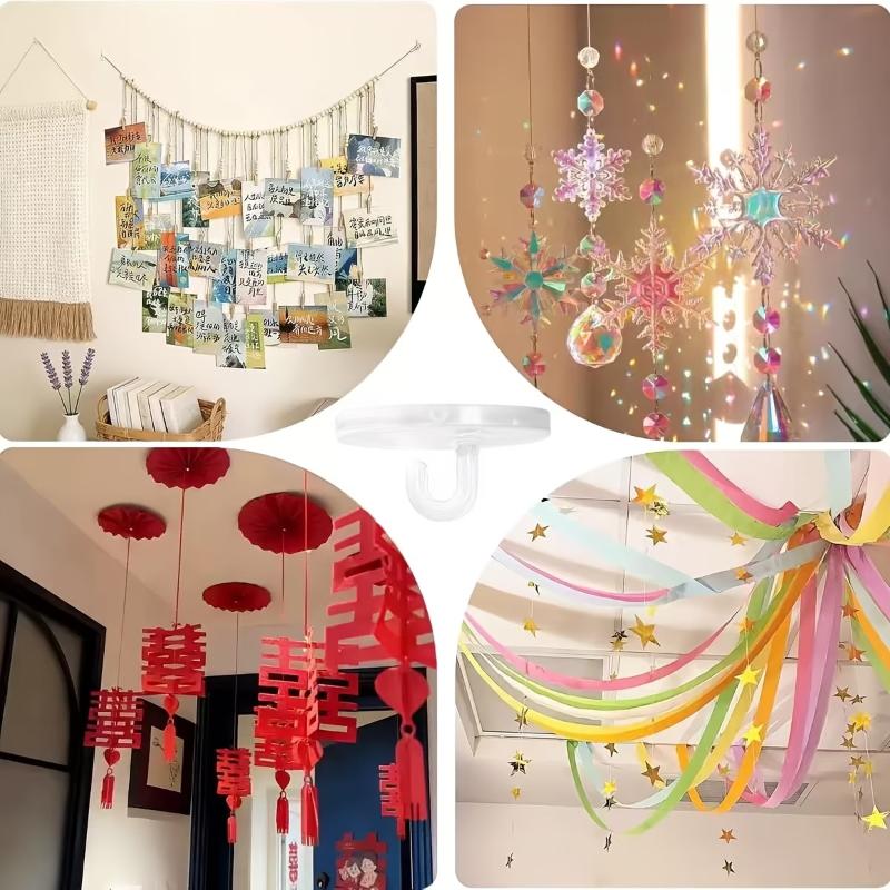 9/18Pcs Ceiling Hanging Mini Hook Self Adhesive No Drilling, Traceless Storage Hooks, Multi-Purpose For Bedroom Dormitor