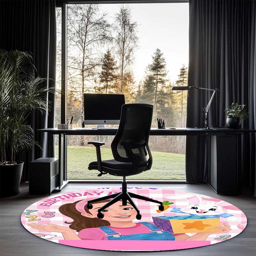 Ms. Rachel Printed Round Rug Carpet Chair Rug Area Rug Entryway Doormats,for Office Chair Living Room Bedroom Kitchen Room.