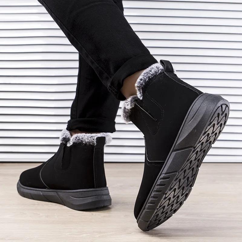 Men's Snow Boots 2026Winter High Top Cotton Shoes Plush Warm Winter Boots for Men Outdoor Non-slip Platform Booties Botas Hombre