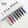 Exquisite Diamond Stationery Pen Beadable Pens, Bling Rhinestone Beaded DIY Bead Pen, Crystal Shaft Gel Black Ink Ballpoint Pens for Decorations