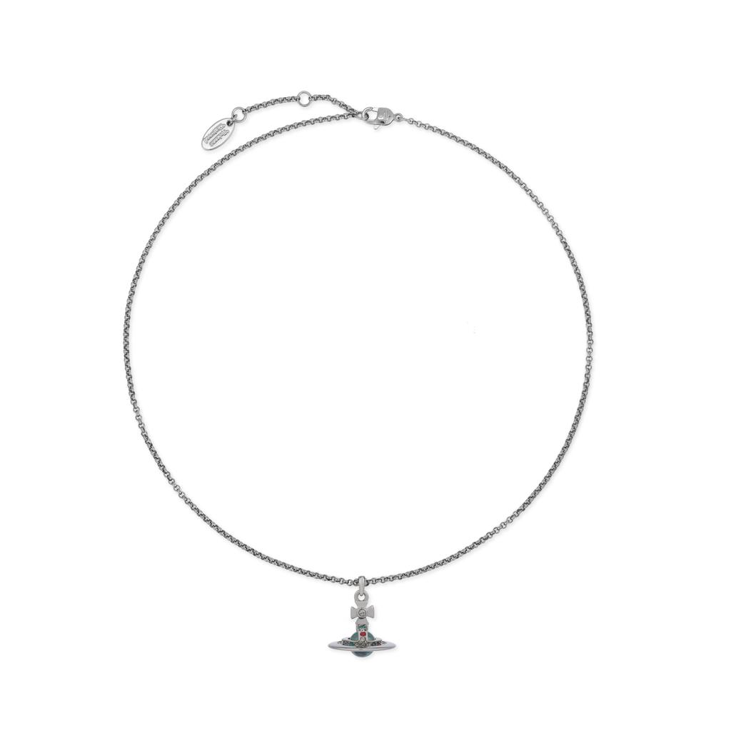 VIVIENNE WESTWOOD New Petite Orb Necklace Women Necklace Mint-Green Gunmetal-Gray 63020225-02S378