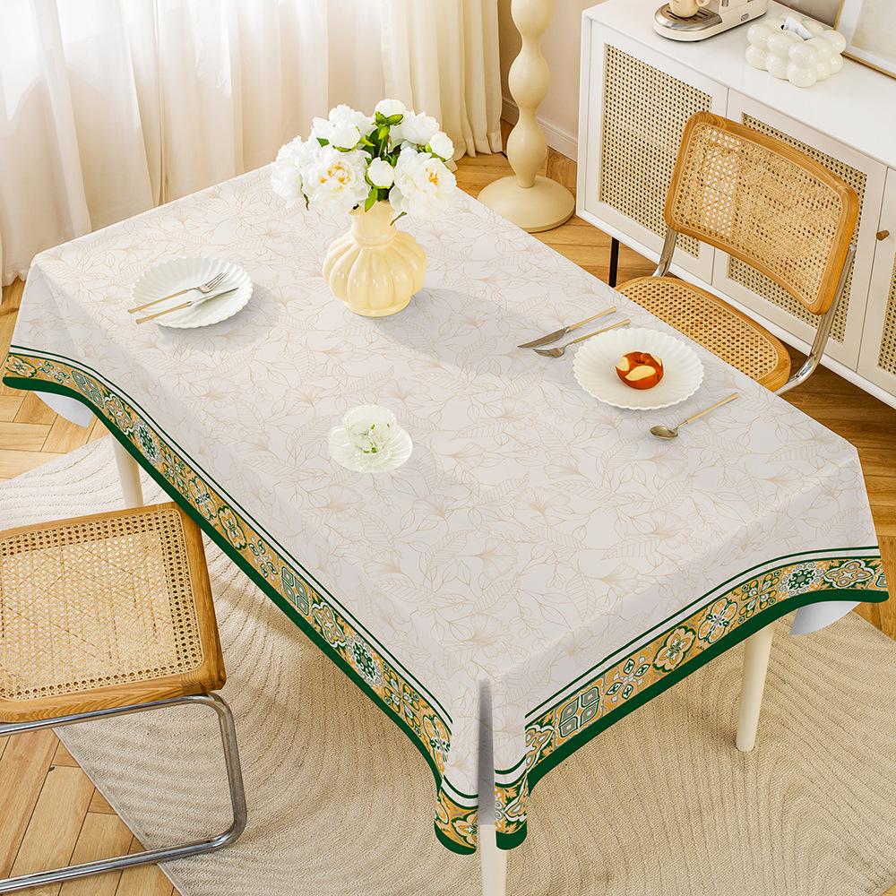 1PC Modern Simple PVC Dining Table Cloth Waterproof Oil-proof Anti-scalding Leave-in Table Cloth Non-slip Thermal Insulation
