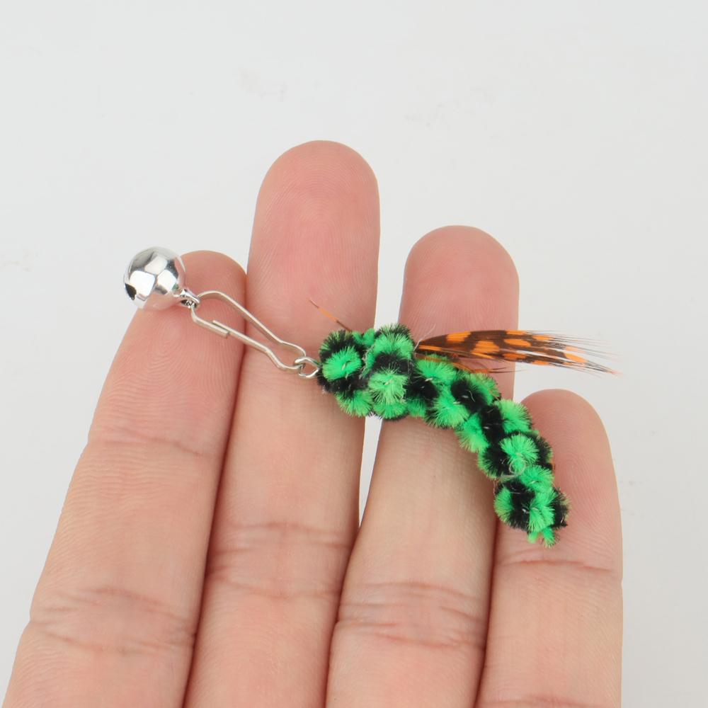 5pcs Mix Dot Feather Simulation Insect Cat Teaser Stick for Change Heads Cat Toys Pet Toy Supplies