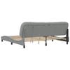 LED Bed Frame without Mattress  Hvar  Light Grey 200x200 cm Fabric