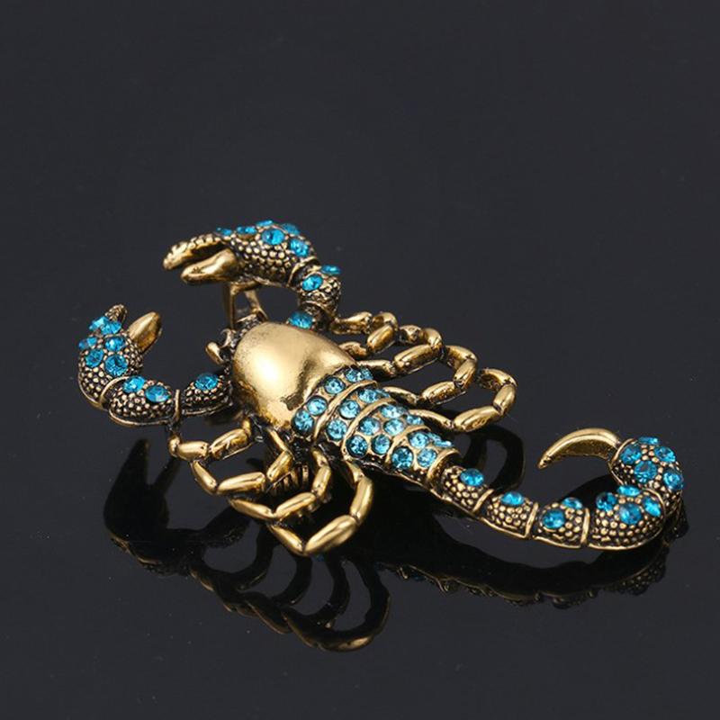1Pc Scorpion Brooches With Rhinestone Alloy Brooch Pin Vintage Jewelry Gift