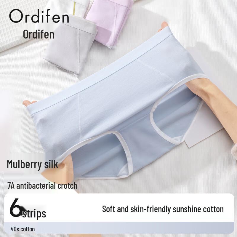 

Audifen Women s Seamless Color Block Cotton Briefs 6-Pack L