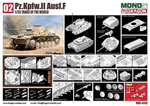 PLATZ/MONO Dragon 1/35 Scale Tanks of the World 2 German Army Panzer II Ausf. F Afrika Korps Plastic Model Kit MD002