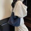 Vintage Denim Tote Bag Große Kapazität Schultertasche Damen Kette Umhängetasche