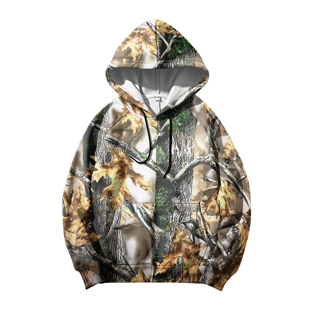 Men's Printed Loose Fit Hoodie with Pocket and Drawstring Casual Sweatshirt