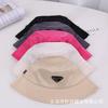 Smooth Satin Bucket Hat Women's New Casual Fashion Triangle Labeling Sunshade Basin Hat Sunscreen Bucket Hat