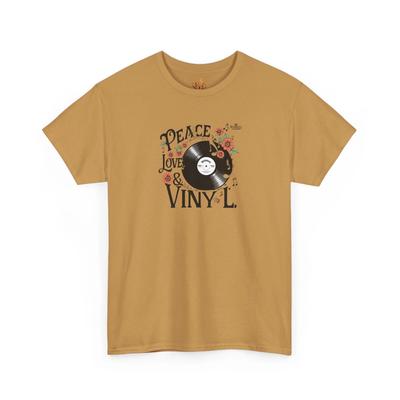 Retro Musik T-Shirt, Peace Love Vinyl Shirt, Geschenk für Musikliebhaber, Unisex Vintage Rock