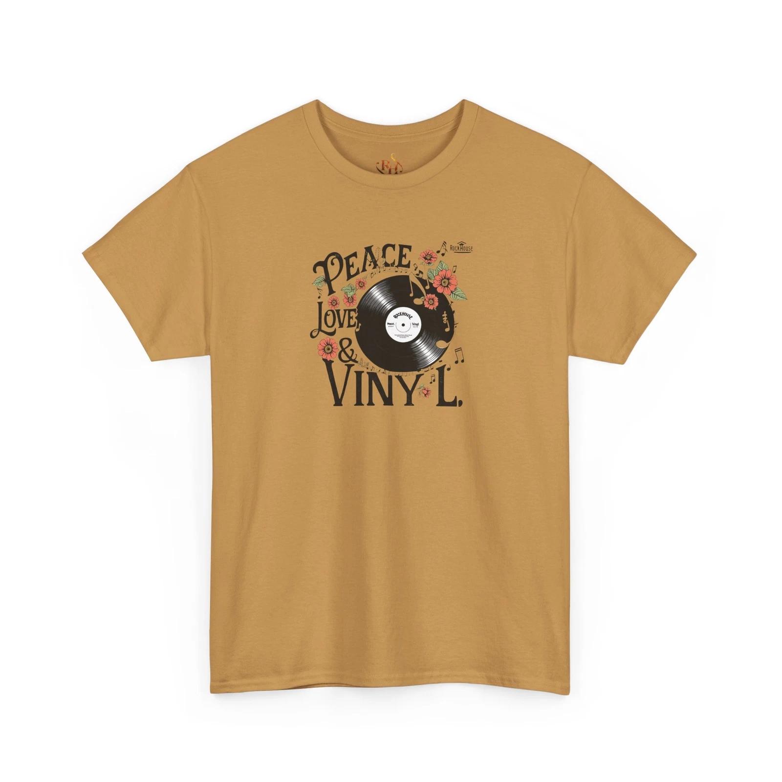 Retro Music Tee, Peace Love Vinyl Shirt, Music Lovers Gift, Unisex Vintage Rock S