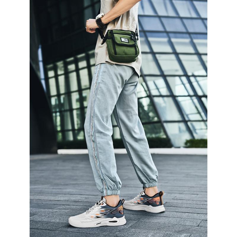Men's New Mesh Breathable Lightweight Cushioned Running Sneakers, Student White Casual Athletic Shoes