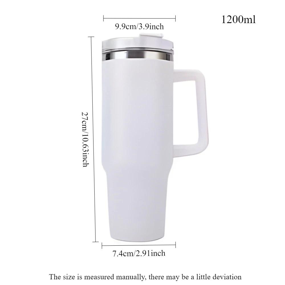 Wasserflasche mit Griff und Strohhalm 40 oz Wasserflasche Hält Wasser länger kalt Edelstahlflasche Isolierbecher