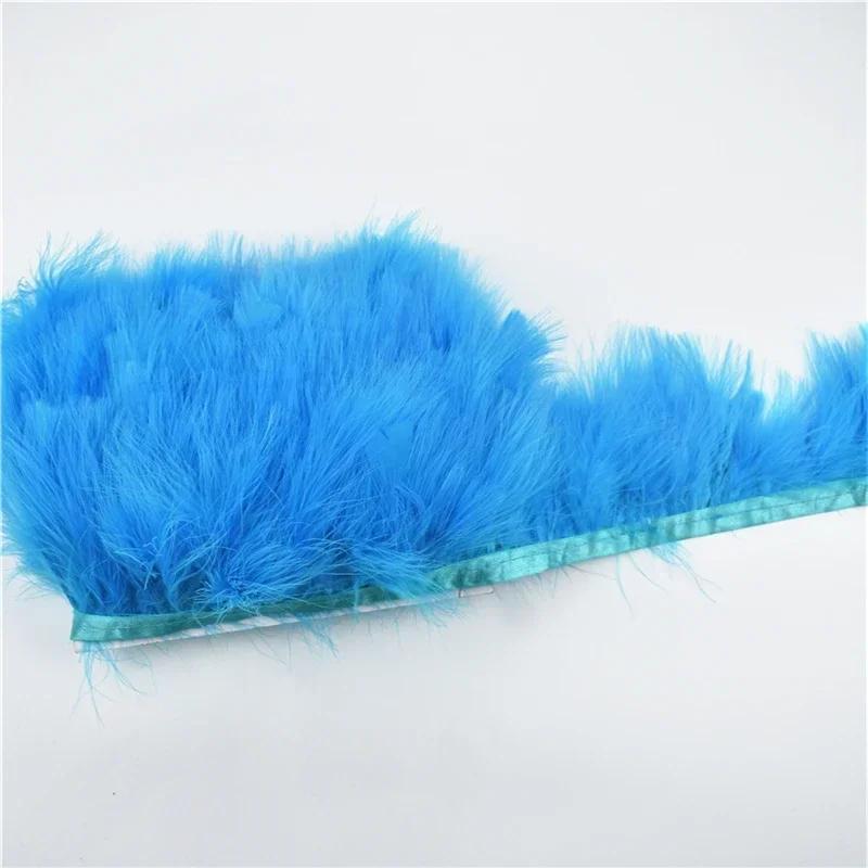 2Meters Colorful Fluffy Marabou Feathers Tassel Fringe Trim Turkey Feather Ribbon Clothes Cuffs Shawl Sewing Flecos Decoration