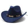 Woolen Top Hat Women'S British Retro Rolled-Brimmed Jazz Hat Men'S Casual Felt Hat Two-Color Belt Top Hat