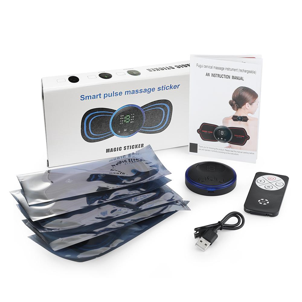 Mini Massager Patch with Remote Control 8 Modes Adjustable USB Rechargeable Neck Shoulder Leg Arm Muscle Body Cordless Massager