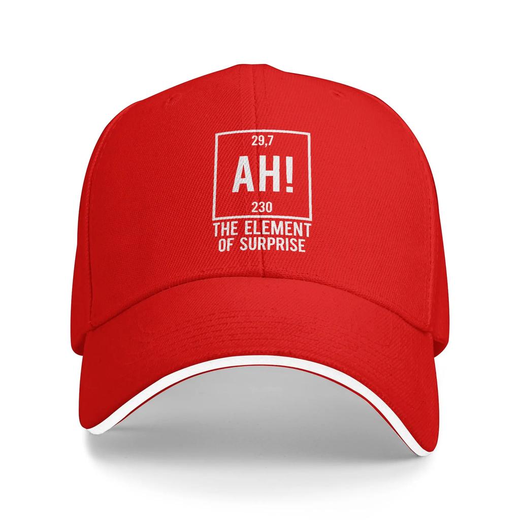 Adult FUNNY PERIODIC TABLE AH THE ELEUnisexT OF SURPRISE Sandwich Hat Outdoor Baseball Caps Sun Hats Adjustable Fishing Hat