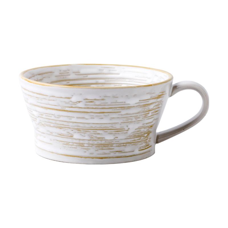 Old Time Retro Large Diameter Oat Cup Breakfast Cup Retro Ceramic Cup Household Cereal Cup Water Cup