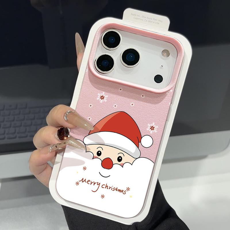 Festliches Guckender Weihnachtsmann Design Schutzhülle für iPhone 17 Pro Max Air 16 15 14 13 Muster TPU Weiche Handyhülle Abdeckung