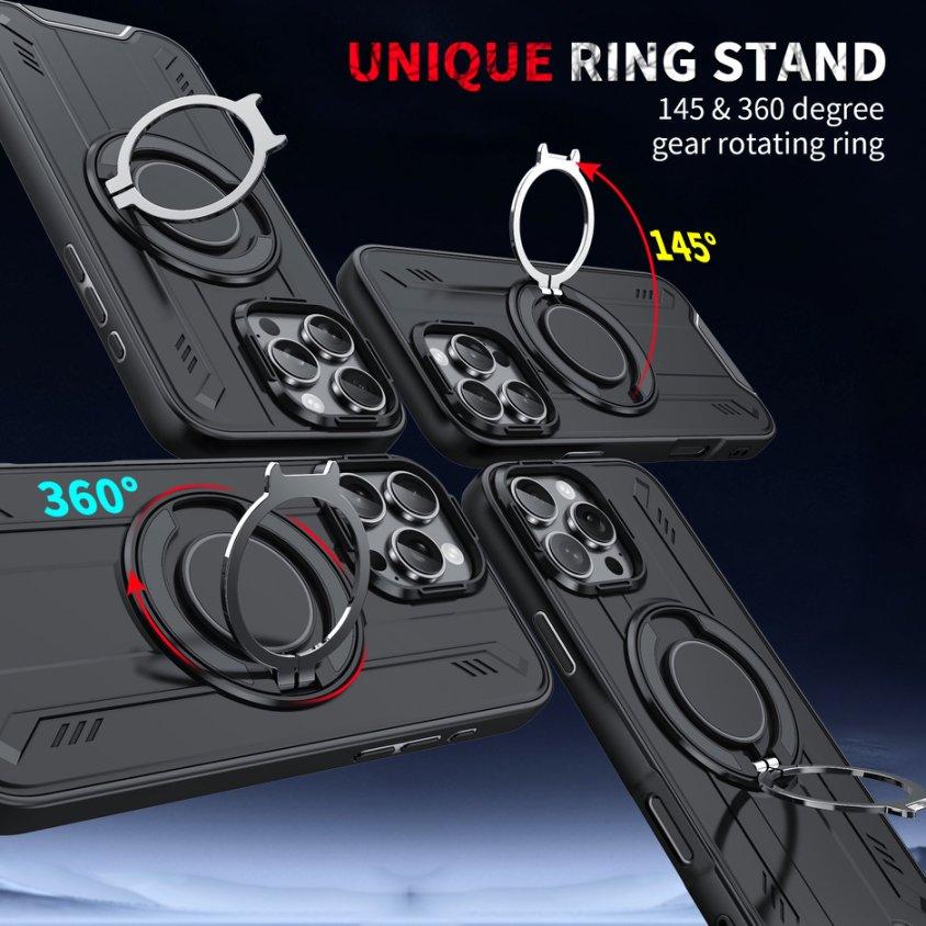 360° Metal Ring Stand Magnetic Case for for IPhone 16 14 11 13 12 15 Pro Max Plus Magsafe Wireless Charge Armor Anti-fall Cover