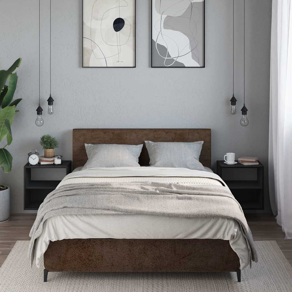 Vidaxl Wiszące Szafki Nocne, 2 Szt., Czarne, 40X31X39,5 Cm