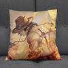 Anime Op Luffy Pillow Cover, Cute Chibi Smile Print Cushion Cover, Polyester Throw Pillow Case For Sofa Bedroom Car, Home Decor