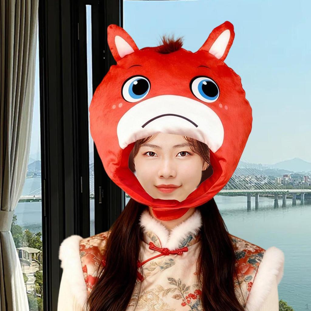 Horse Hat Cartoon Novelty Headdress for Role Play Cosplay Winter Festival