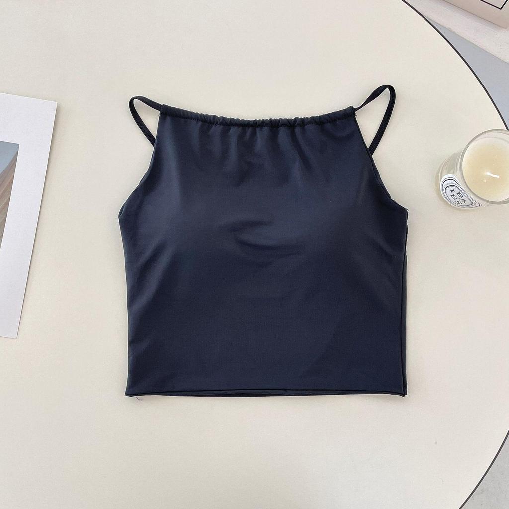 Ice Silk Strapless Camisole with Chest Pads – Women's Summer Inner & Outerwear, Backless Style