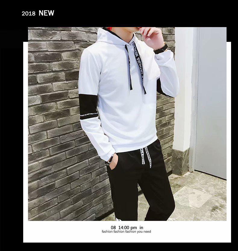 2019 Autumn Men's Two-Piece Set: Japanese Korean Style Hoodie & Sports Jacket