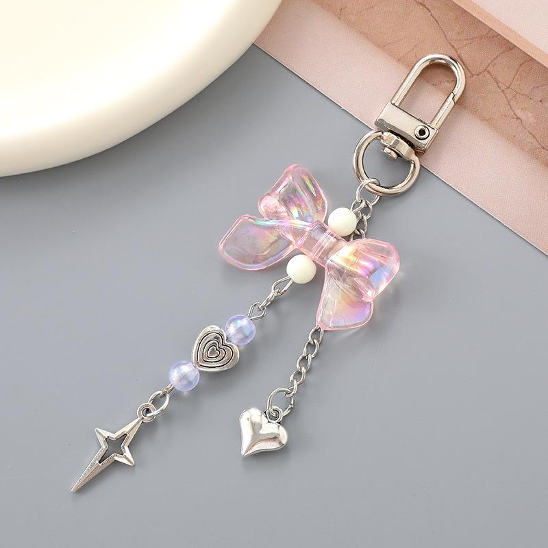 Handmade Colorful Bow Pendant Phone Case Keychain Lanyard Charm