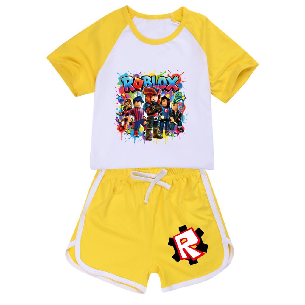 5578 Kids Boys Girls Roblox Printed Top Pants Sport Tracksuit Clothes Set