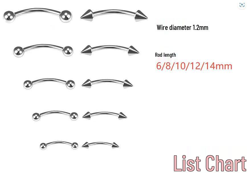 Versatile Piercing Jewelry Set: Nose Rings, Lip Studs, Tongue Rings