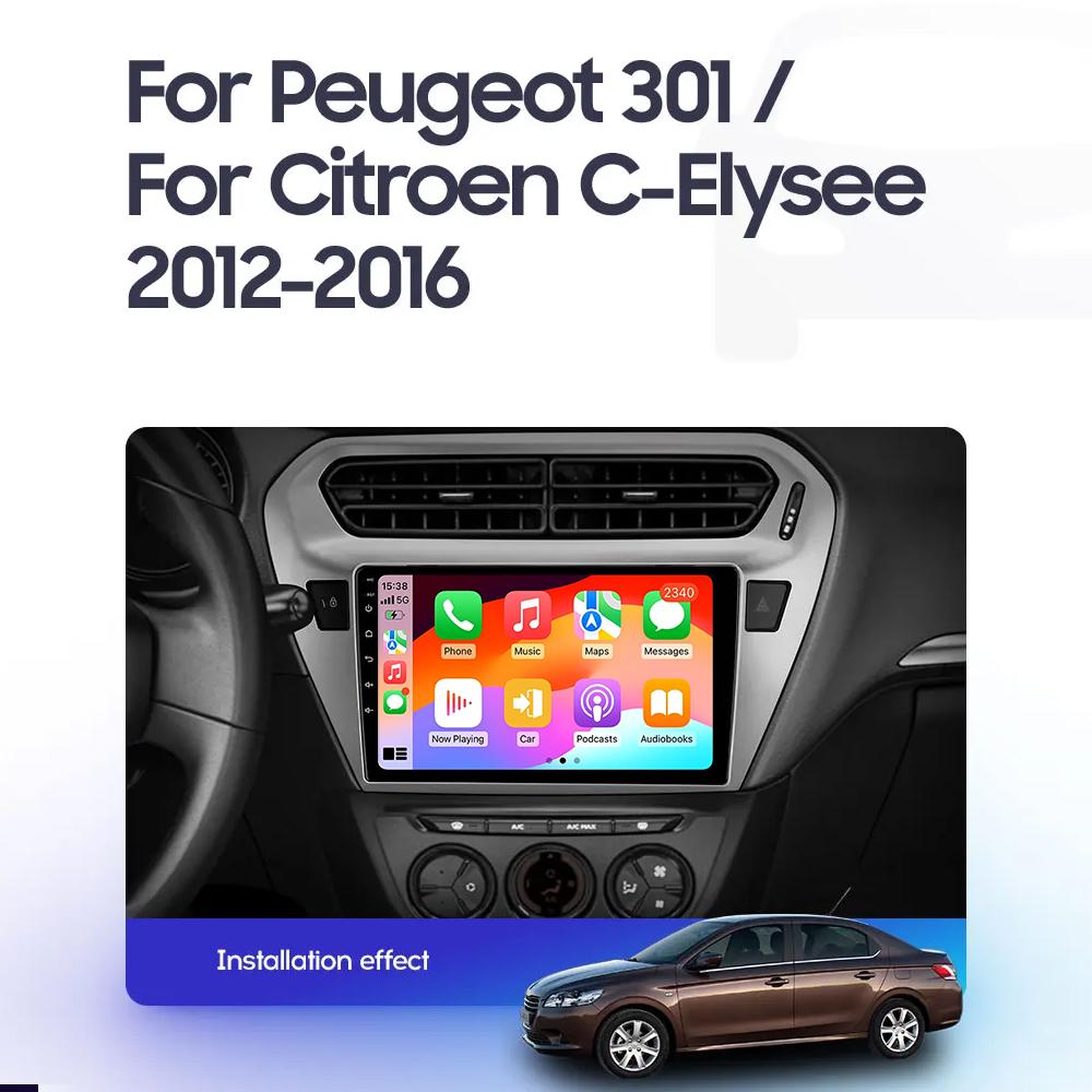 Android 14 For Peugeot 301 Citroen Elysee 2013 - 2018 Carplay Car Radio Autoradio Multimedia Player Stereo Wireless Android Auto