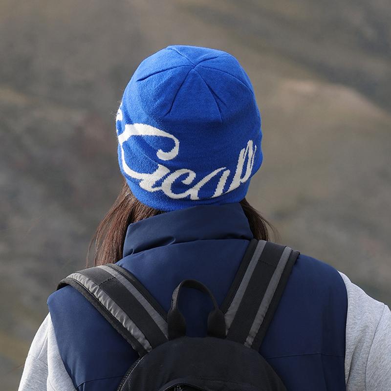 Autumn Winter Hat Women's Knitted Letter Wool Hat Warm Ear Protection Hat