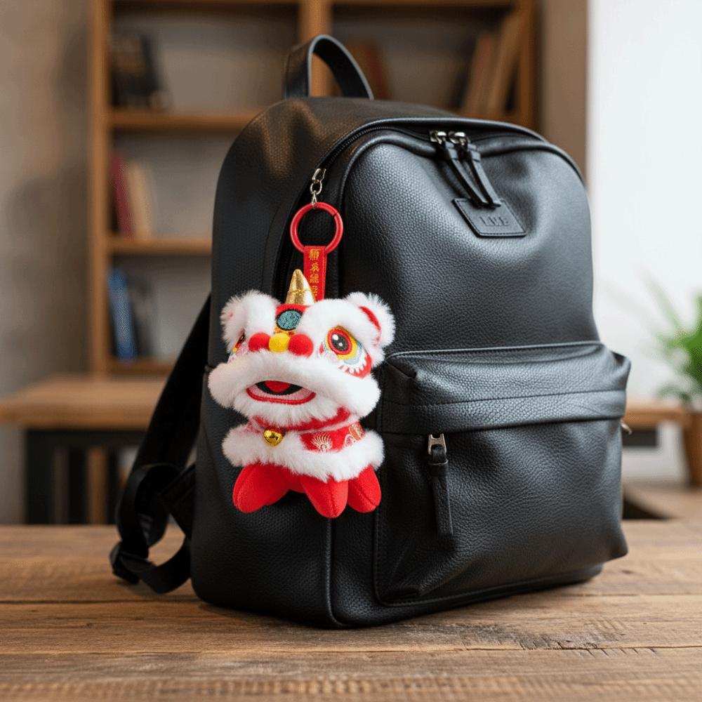 Cartoon Lion Dance Pendant Awakened Lion Chinese New Year Gift  Bag Hanging Accessories